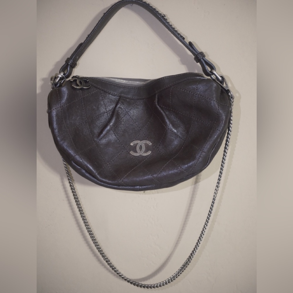 Chanel Caviar Outdoor Ligne Large Hobo Brown